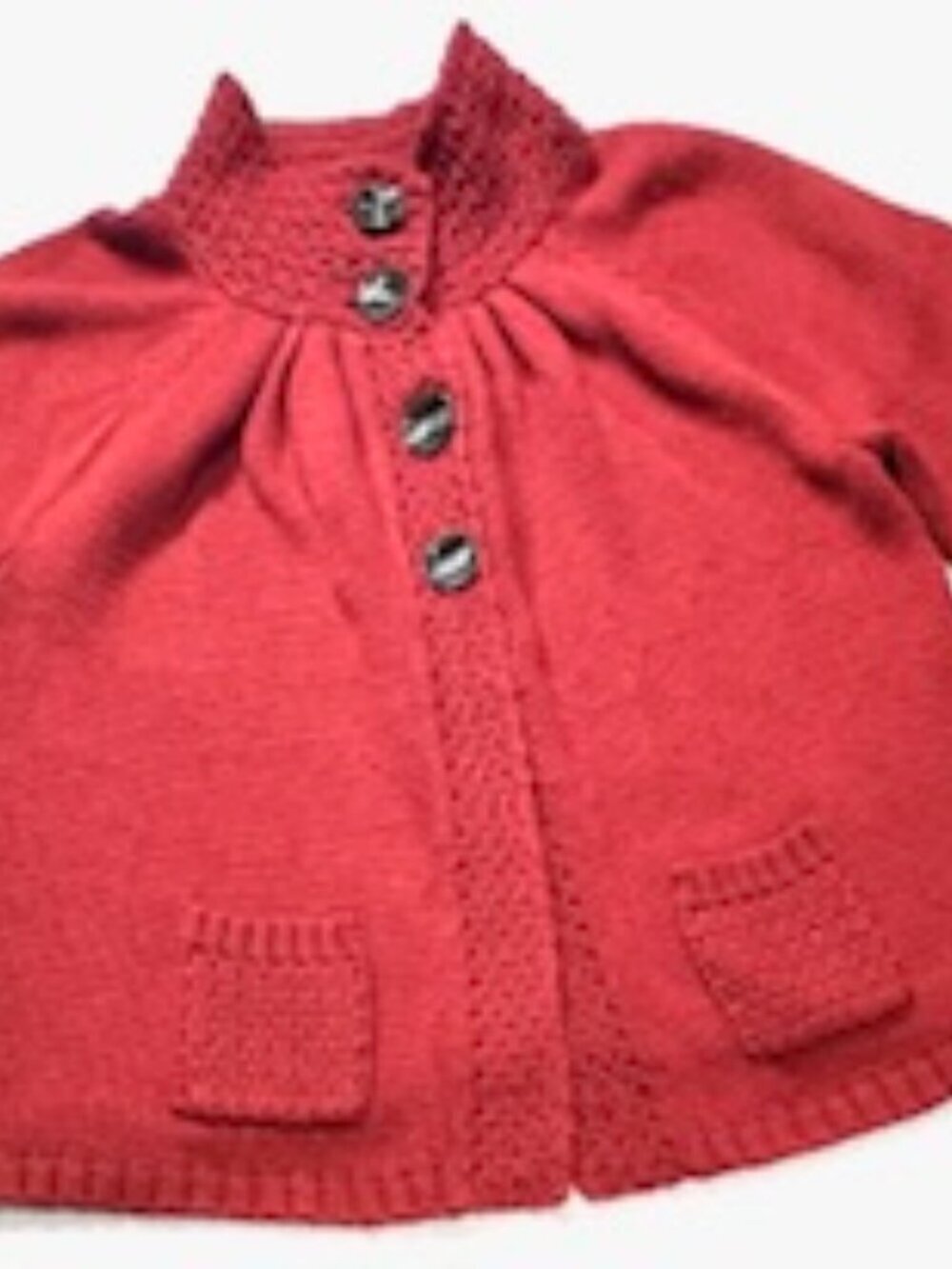 Style & Co. Womens Cardigan Cable Knit Button-Up Pockets Mock Neck Red Size L - Picture 13 of 16